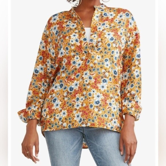 Time and Tru Shirt Women's Size S Floral Soft Peasant. Size XXXL (22). - Picture 1 of 10